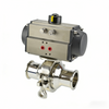 Stainless steel actuator intermediate clamp non-retention ball valve