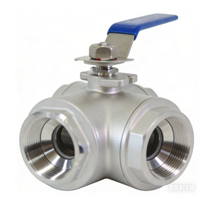 Stainless steel three-way internal thread manual ball valve