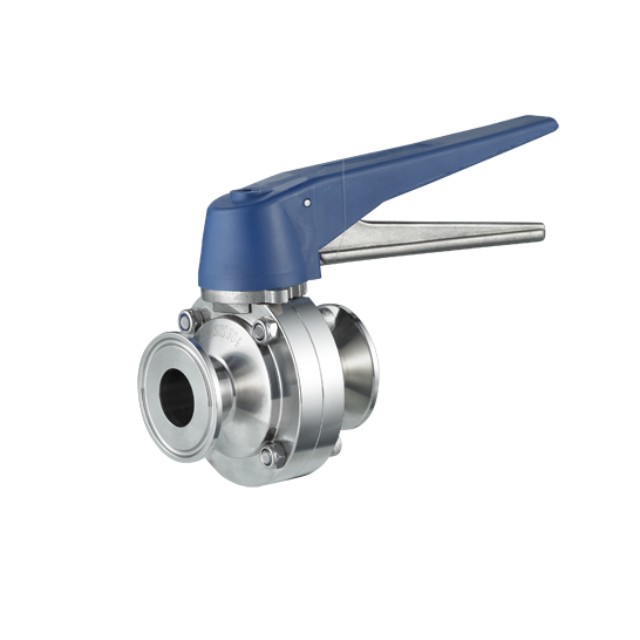 Stainless Steel Sanitary DIN Tri-clamp Butterfly Control Valve 